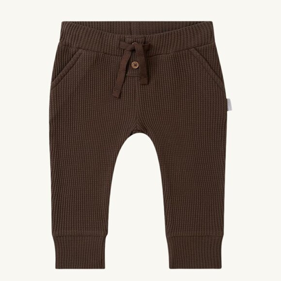 NWT - ORGANIC premium waffled brown pants - Picture 1 of 1